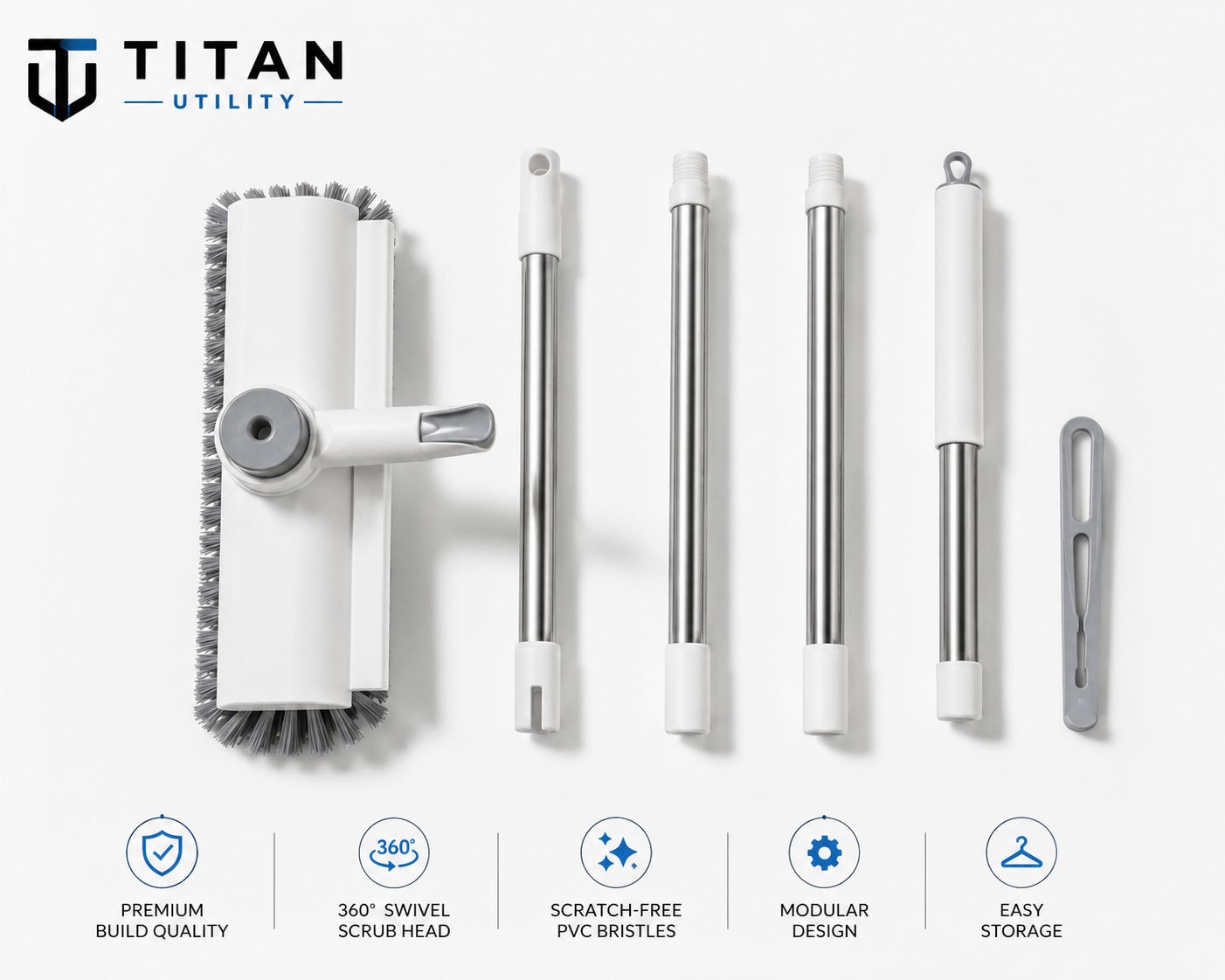 Titan ScrubMaster 360™ | Heavy Duty Ergonomic Surface Scrubber